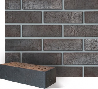 Клинкерный кирпич ROBEN SYDNEY NF20 антрацитовый с оттенком